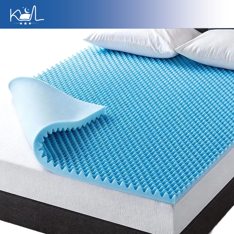 Mattress Pad Topper - Surmatelas en éponge bleue, surmatelas matelassé