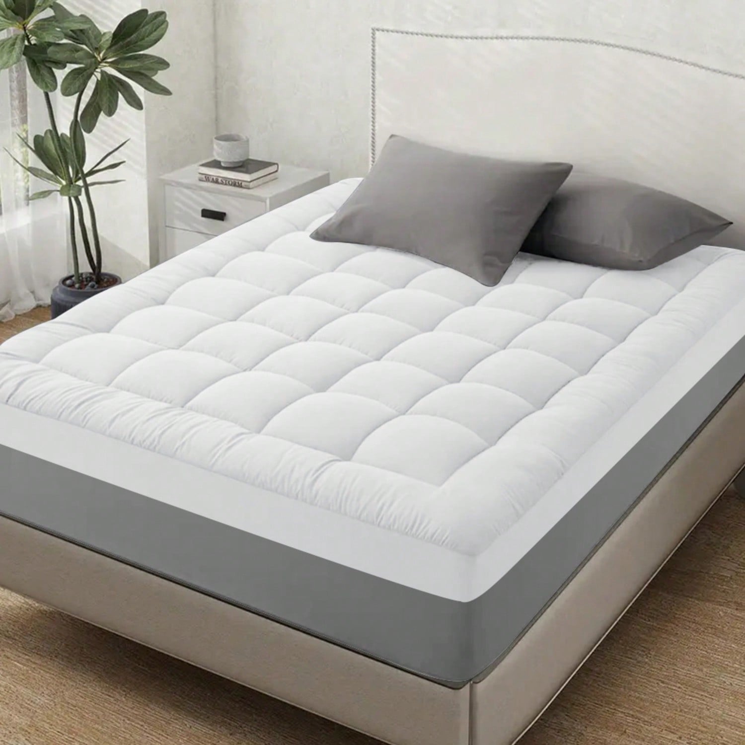 Mattress Pad Topper - Surmatelas matelassé épais - Surmatelas ultra-doux