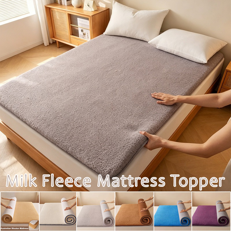 Mattress Pad Topper - Surmatelas matelassé en laine d'agneau épaisse